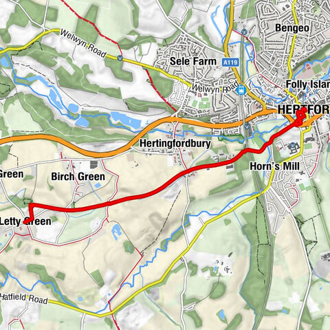 London - Birch Green - Hertford - Letty Green