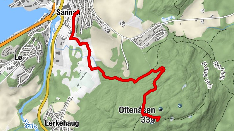 Steinkjer - Sannan - Oftenåsen - Tranabakken