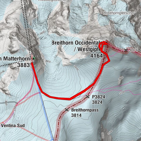 Klein Matterhorn - P3824 - Breithorn Occidentale / Westgipfel
