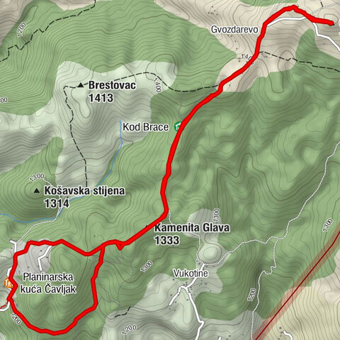 Gornje Biosko (FBiH) - Kamenita Glava - Crepoljsko - Planinarska kuća Čavljak