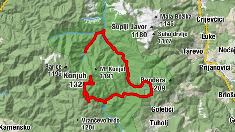 Planinarski dom Zobik - Čemerika - Ždrijebčev skok - Konjuh