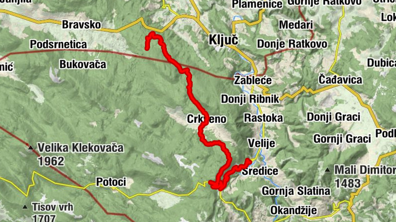 Црквено - Crkveno - Vučija Poljana - Gornji Ribnik