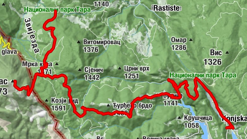 Предов Крст - Veliki Stolac - Бурине - Коњска Река