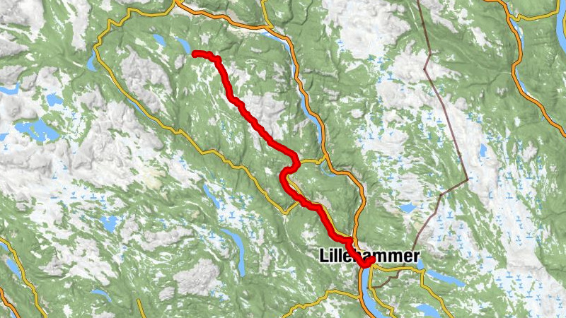 Tåkåstadsætra - Skeistua - Pinsekirken - Lillehammer