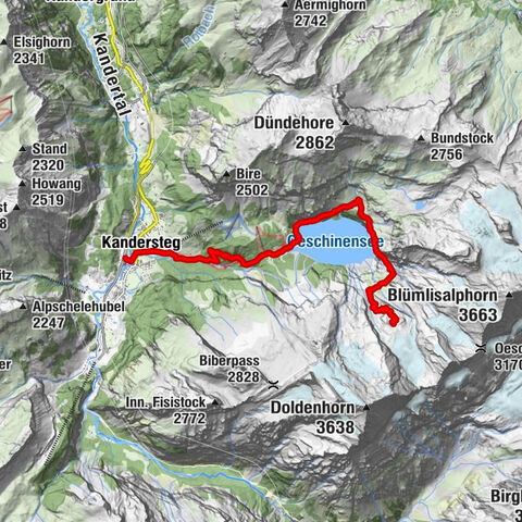Kandersteg - Reformierte Kirche - Fründenhütte SAC - Mittelchnubel