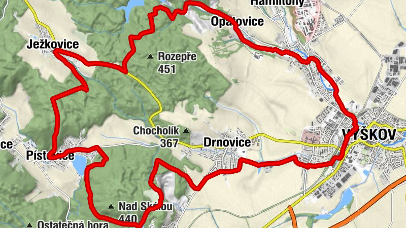 Vyškov na Moravě - Vyškov - Opatovice - sv. Jan Nepomucký