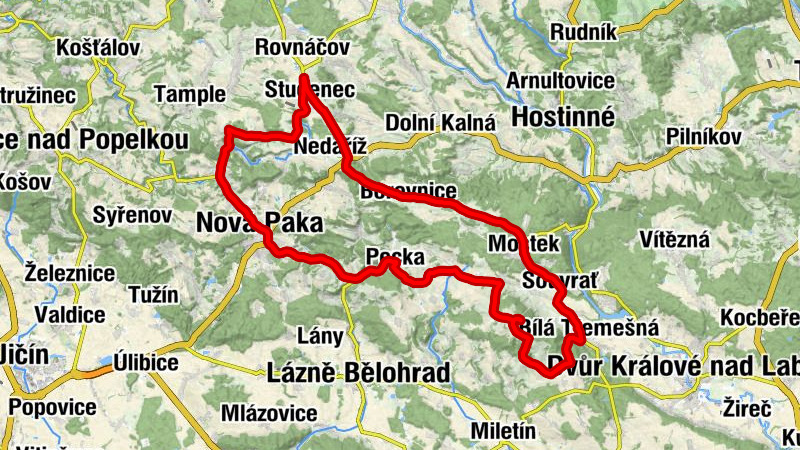 Bílá Třemešná - kostel sv. Anny - Raisova chata - Zvičina