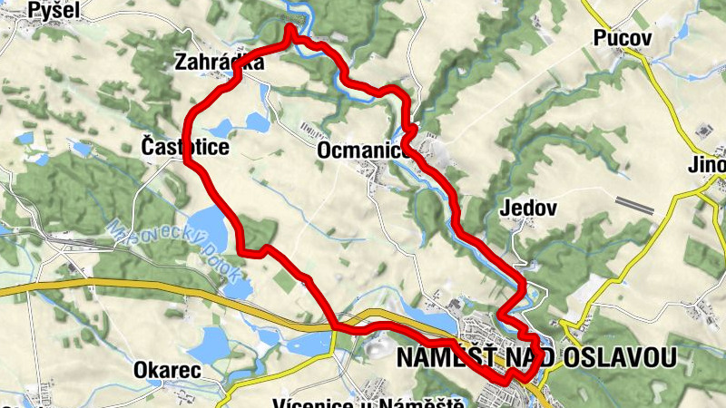 Náměšť nad Oslavou - Naloučany - Zahrádka