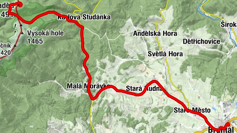 Bruntál - sv. Jan Křtitel - Hotel Figura - Praděd