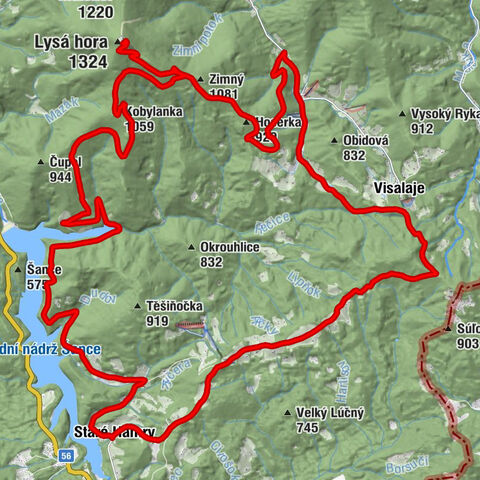 Staré Hamry - Kobylanka - Lysá hora - Hoserka
