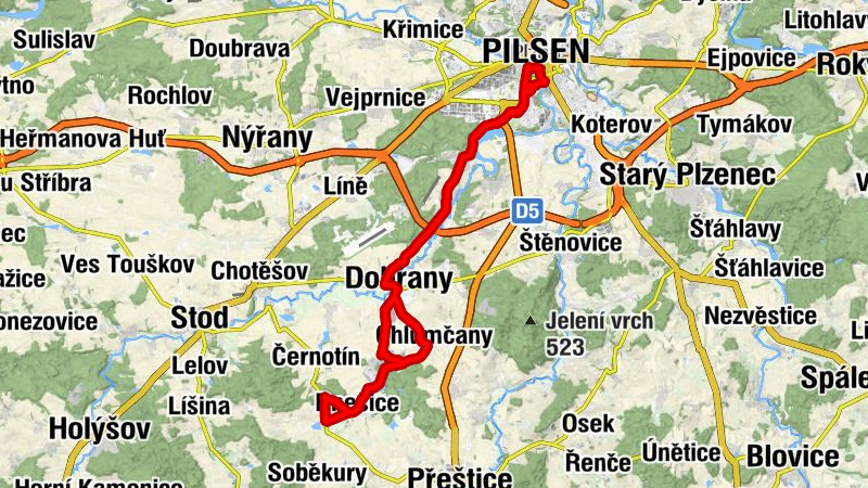 Vnitřní Město - Dobřany - Svatý Václav - Plzeň