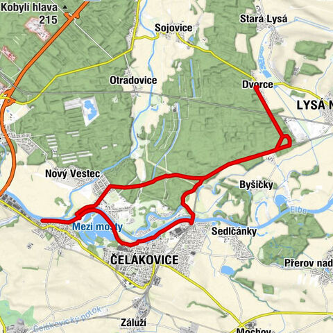U Háje - Čelákovice - Káraný - Dvorce