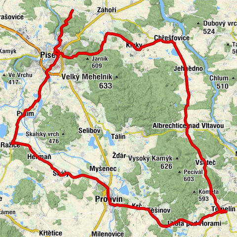 Vrcovice - Sv. Václav (kostel) - Svatý Prokop - Chata Živec