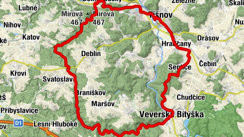 Tišnov - hospůdka Peklo - Veverská Bítýška