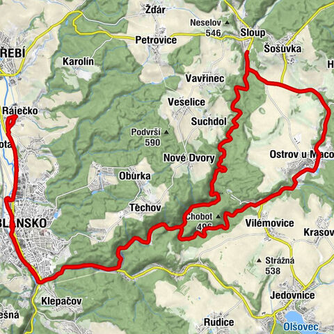 Ráječko - Restaurace Na Pražci - Hřebenáč - Blansek zř.
