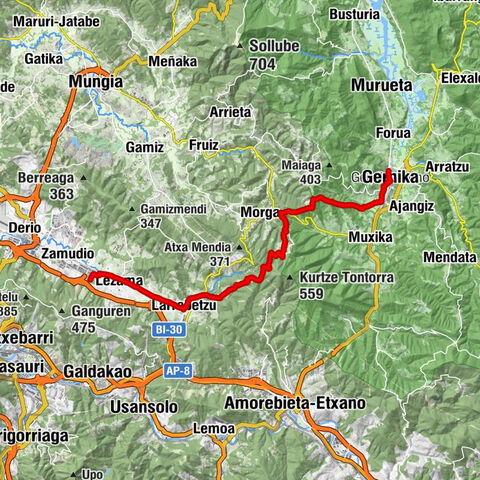 5. Etappe Jakobsweg von Gernika bis Lezama, kurz vor Bilbao