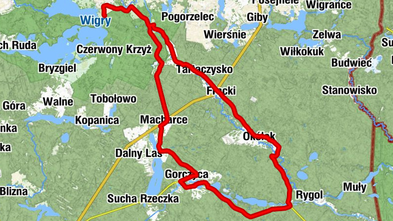 Mikołajewo - Maćkowa Ruda - Wysoki Most - Ciemny Las