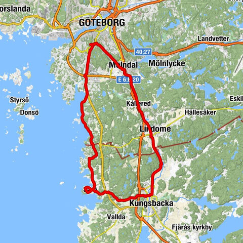 Kullavik - Blomstermåla - Särö Gästgiveri - Billdals kyrka