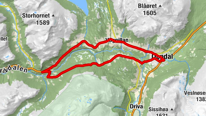 Oppdal - Kåsa - Ishol