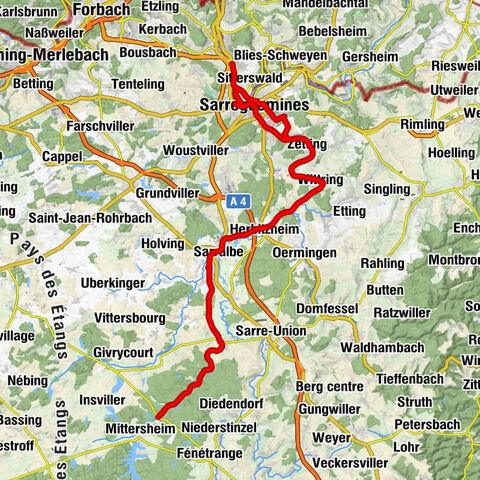 Auersmacher - Rilchingen-Hanweiler - Sarreguemines - Rémelfing