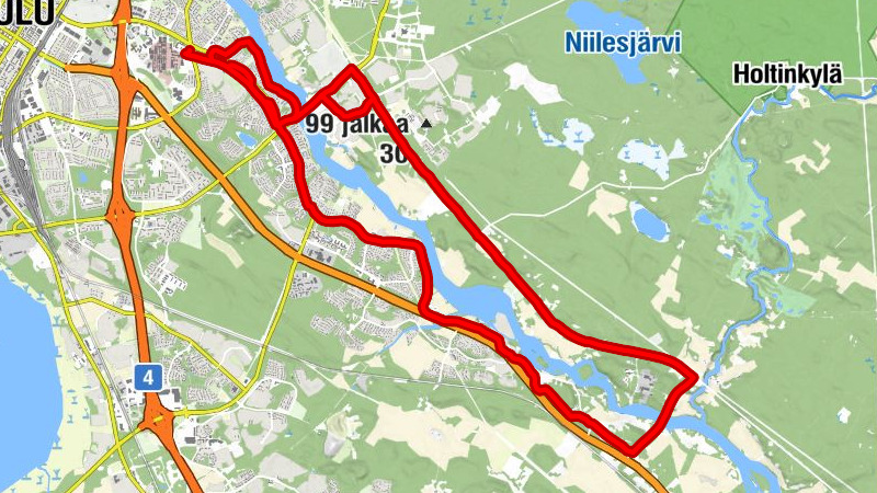 Oulu - Kontinkangas - Oulunsuu - Saarela