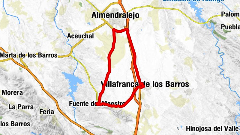 Fuente del Corro - Almendralejo - Villafranca de los Barros - Fuente del Maestre