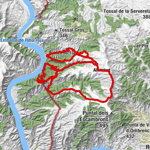 Almatret - Lo Terme de Riba-roja - La Feradura - Roca del Tormo