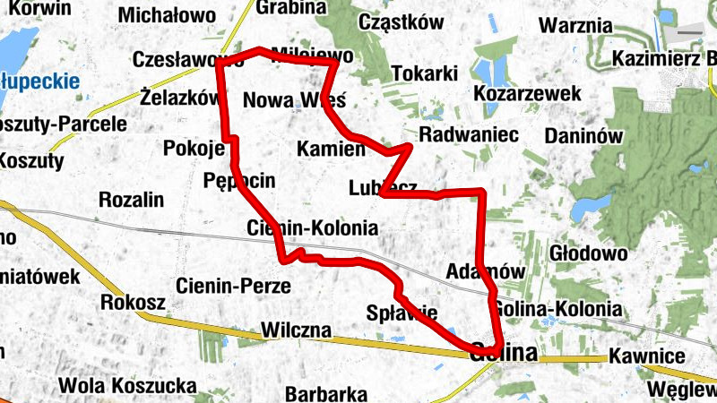 Golina - Spławie - Spławie-Parcele - Maksymów
