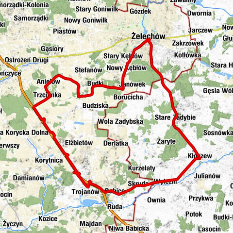 Żelechów - Księżyzna Południowa - Letnisko-Warda - Nowe Zadybie