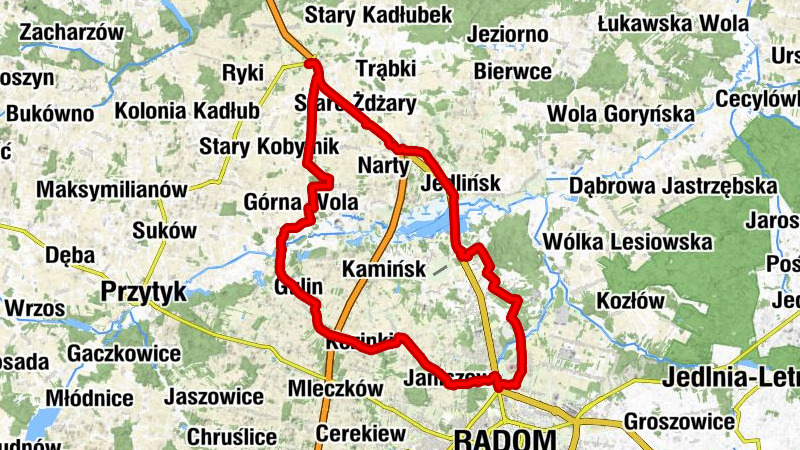 Stary Gózd - Kaplica cmentarna - Kościół pw. Świętej Edyty Stein - Kościół pw. Świętego Bartłomieja