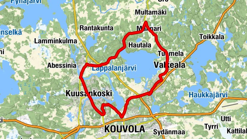 Mäyränkorpi - Kouvola - Kuusankoski - Valkeala