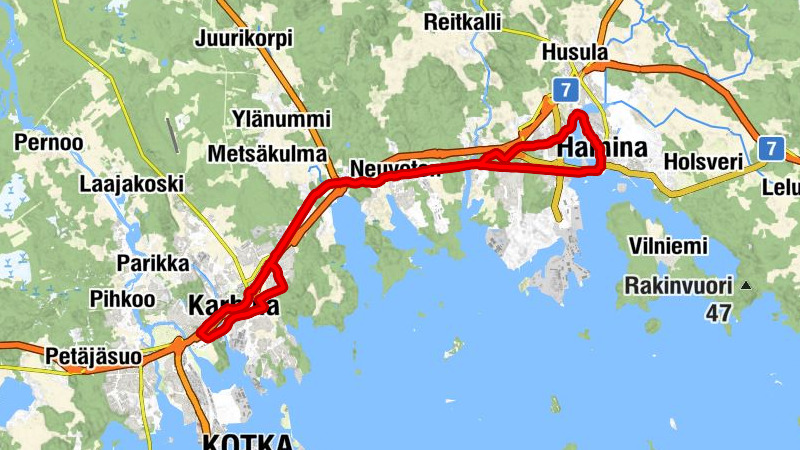 Saviniemi - Hietakylä - Hamina - Karhula