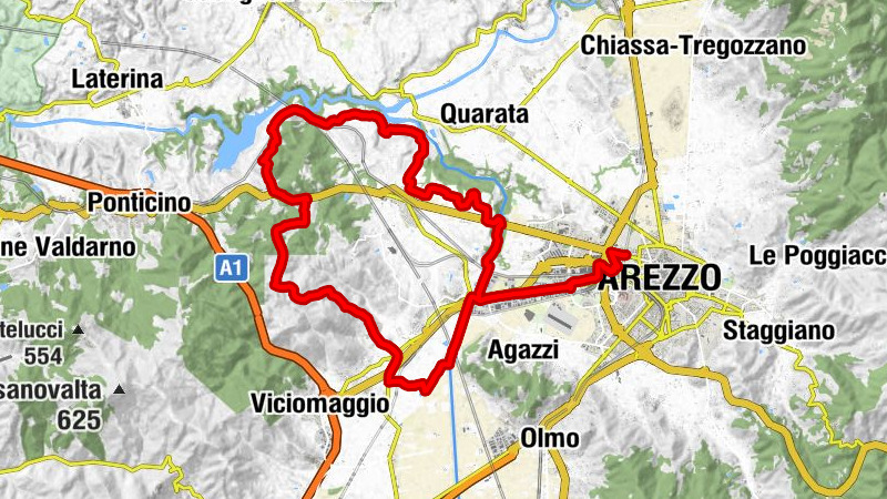 Stazione Fs Arezzo Casello 1 - Arezzo - Pratantico - Monte Sopra Rondine