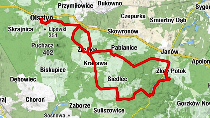 Olsztyn - Przymiłowice-Kotysów - Zrębice Pierwsze - Kościół św. Idziego