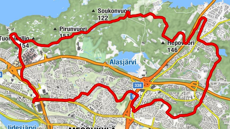 Tampere - Niihamanvuori - Tuomikallio - Hakametsä