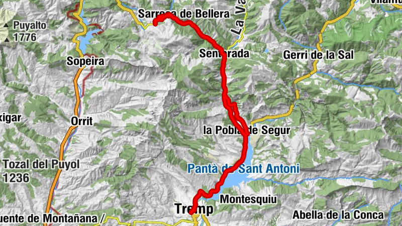 Estació de Tremp - la Quiosc - Mare de Déu de la Ribera - Sant Fruitós