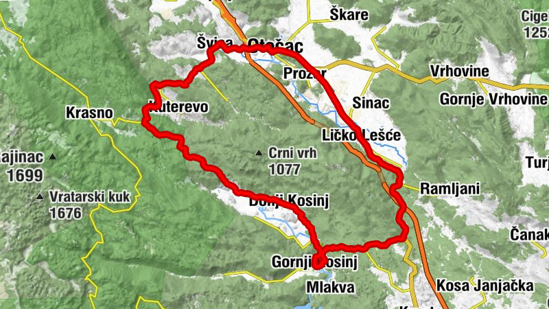 Otočac - Kuća Donji Kosinj - crkva Presvetog trojstva - crkva svetog Georgija