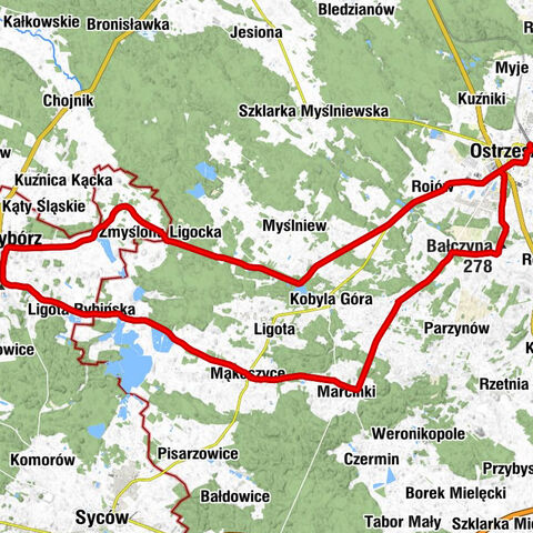 Ostrzeszów - Zacisze - Bałczyna - Psia Góra