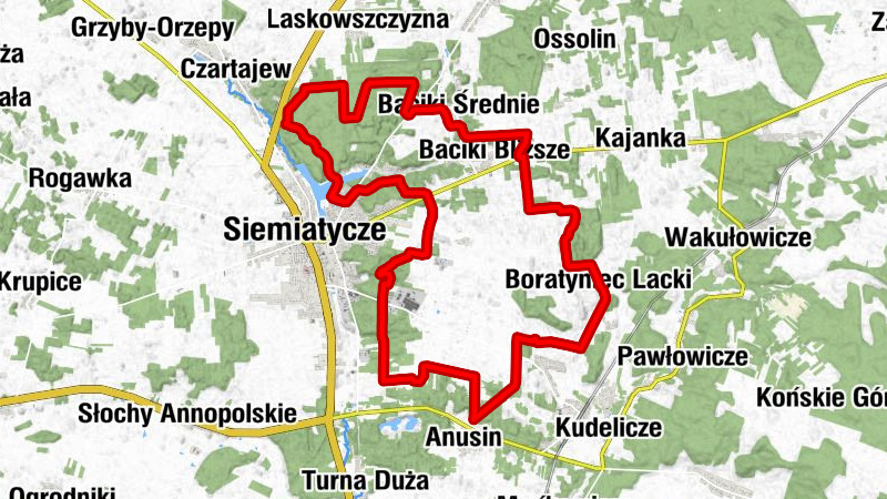 Siemiatycze - Boratyniec Ruski - Boratyniec Lacki - Altain