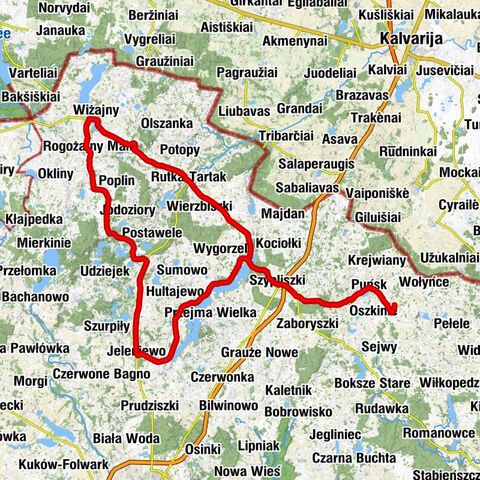 Trakiszki - Zajazd litewski "Uzeiga" - Kaplica cmentarna - Kościół pw. Najświętszego Serca Pana Jezusa