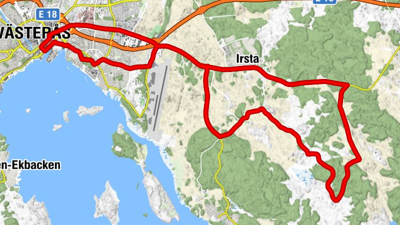 Västerås Central - Västerås - Klinta - Kärrbo kyrka