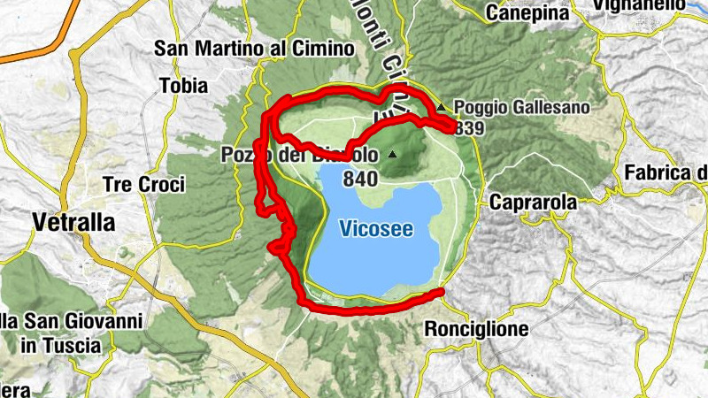 Ronciglione - Poggio Cavaliere - Eremo di San Girolamo - Poggio Croce San Martino