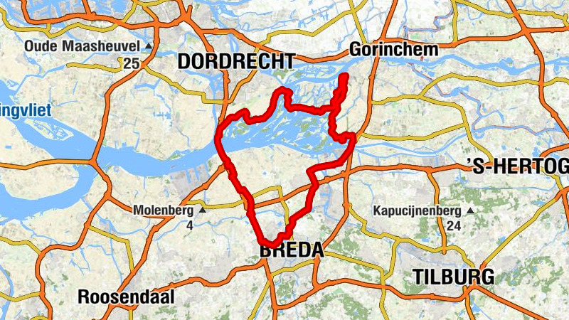 Breda-Prinsenbeek - Werkendam - Oosterhout - Breda
