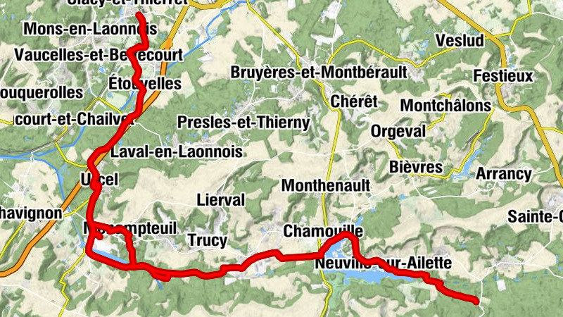 Clacy-et-Thierret - Étouvelles - Urcel - Monampteuil