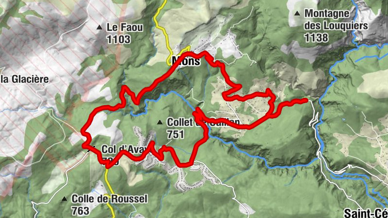 Mons - Les Bas Gaud Septentrional - Les Campestres - Col d'Avaye