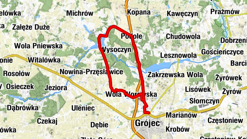 Grójec - Cierniówka - Worów - Wola Worowska