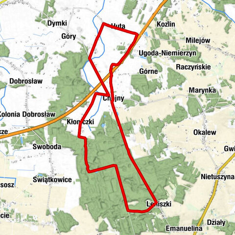 Huta - Kościół św. Urszuli Ledóchowskiej - Folwark - Groblice