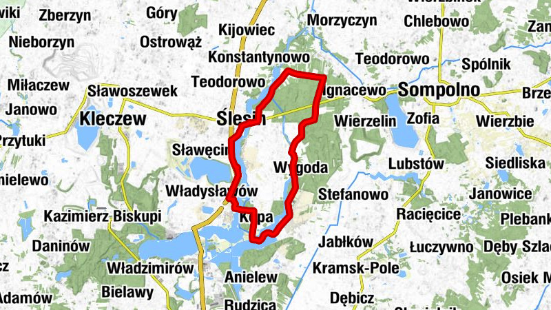 Obory Drugie - Licheń Stary - Frąsin - Ślesin