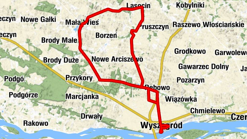 Wyszogród - Zamieście - Rębowo - Orszymowo