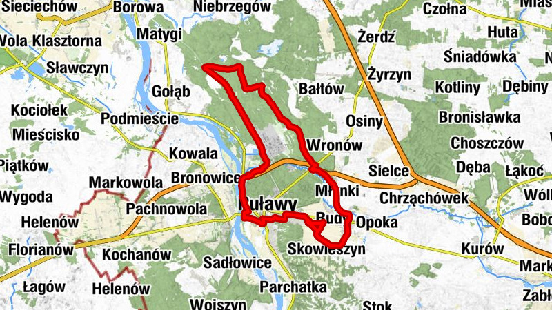 Puławy - Kościół pw. Znalezienia Krzyża Świętego i Świętego Andrzeja Apostoła w Końskowoli - Kościół pw. Świętej Rodziny - Kolejowa